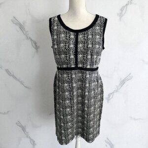 LANDS END Black Gray Pencil Work Dress Size 12P
